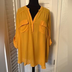 Torrid Mustard Yellow Blouse